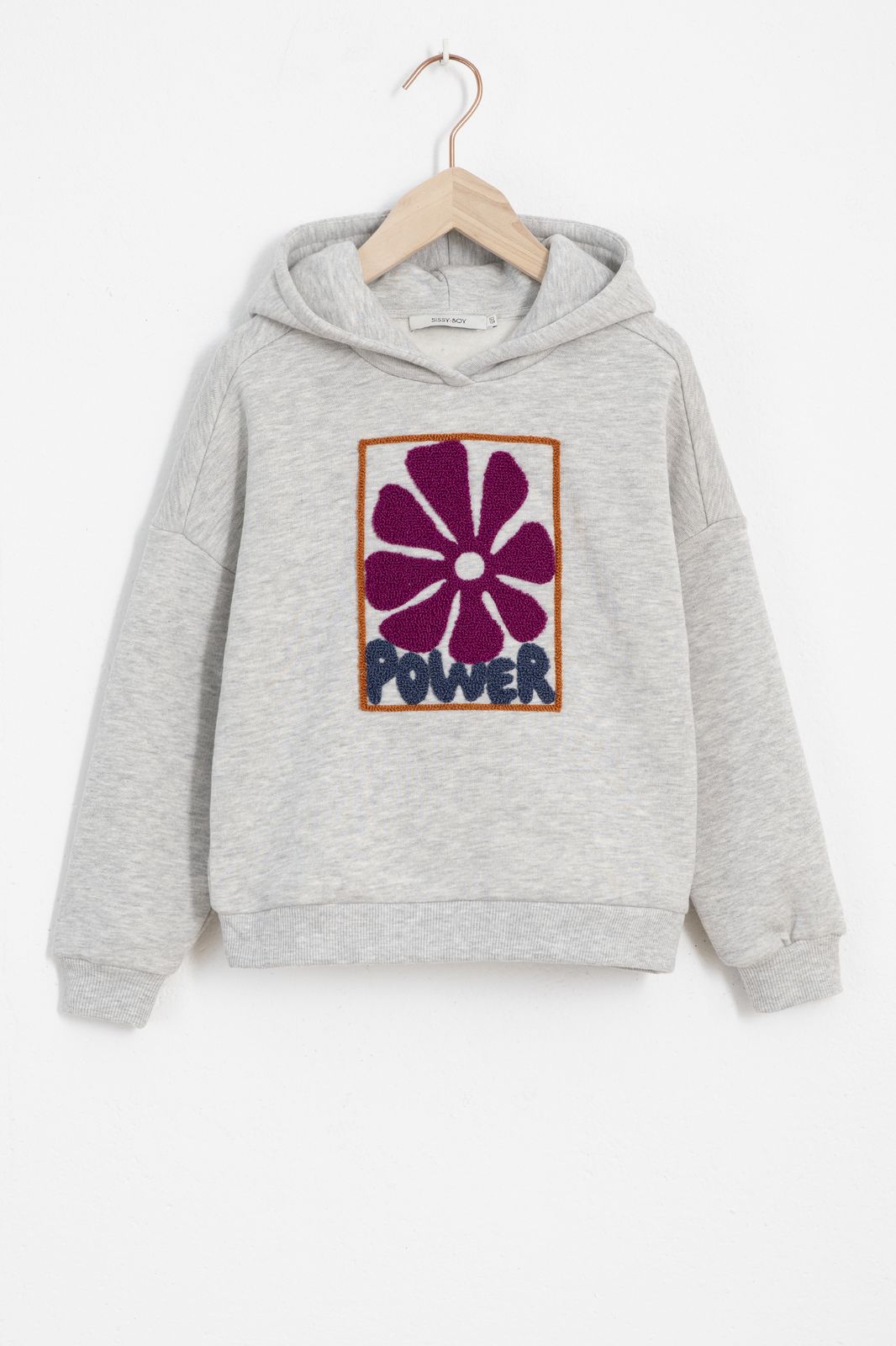 Grijze hoodie met flower