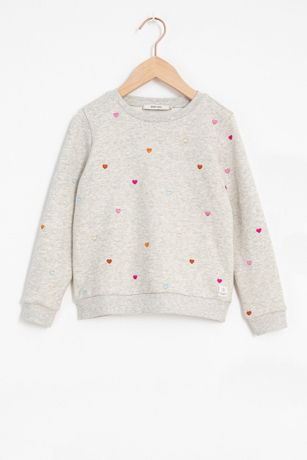 Grijze sweater met hartjes - Kids | Sissy-Boy