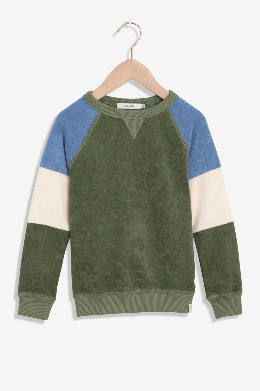 Groene geblokte badstof sweater - Kids | Sissy-Boy