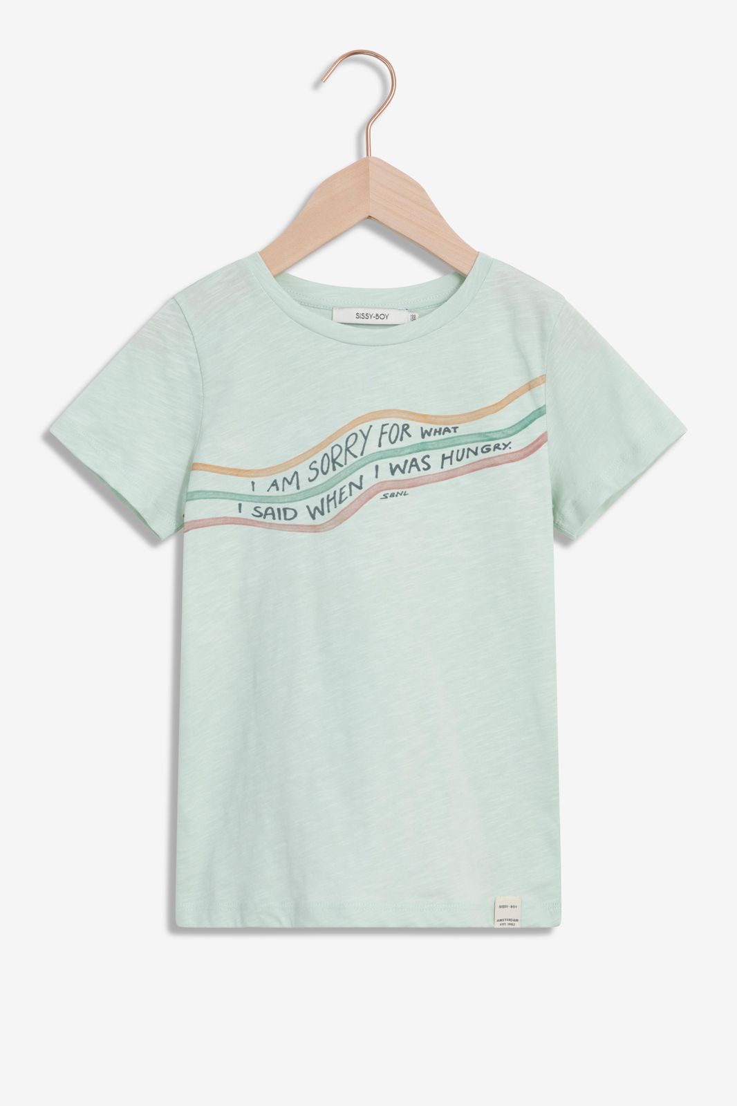 Lichtgroen T-shirt met tekst