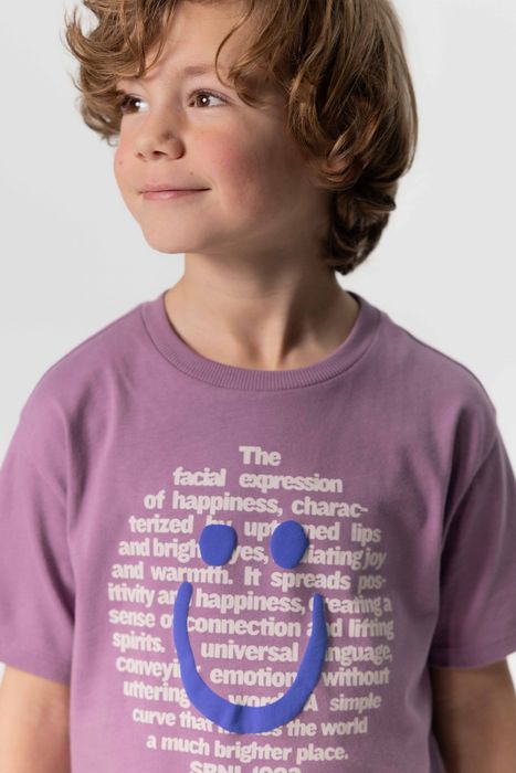 Paars oversized T-shirt met smiley print Kids Sissy-Boy