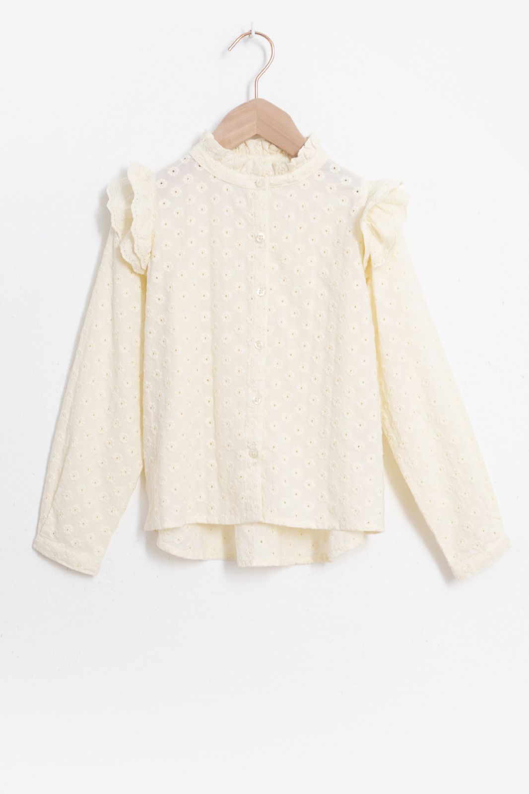 Witte blouse met all over gebloemde embroidery - Kids | Sissy-Boy
