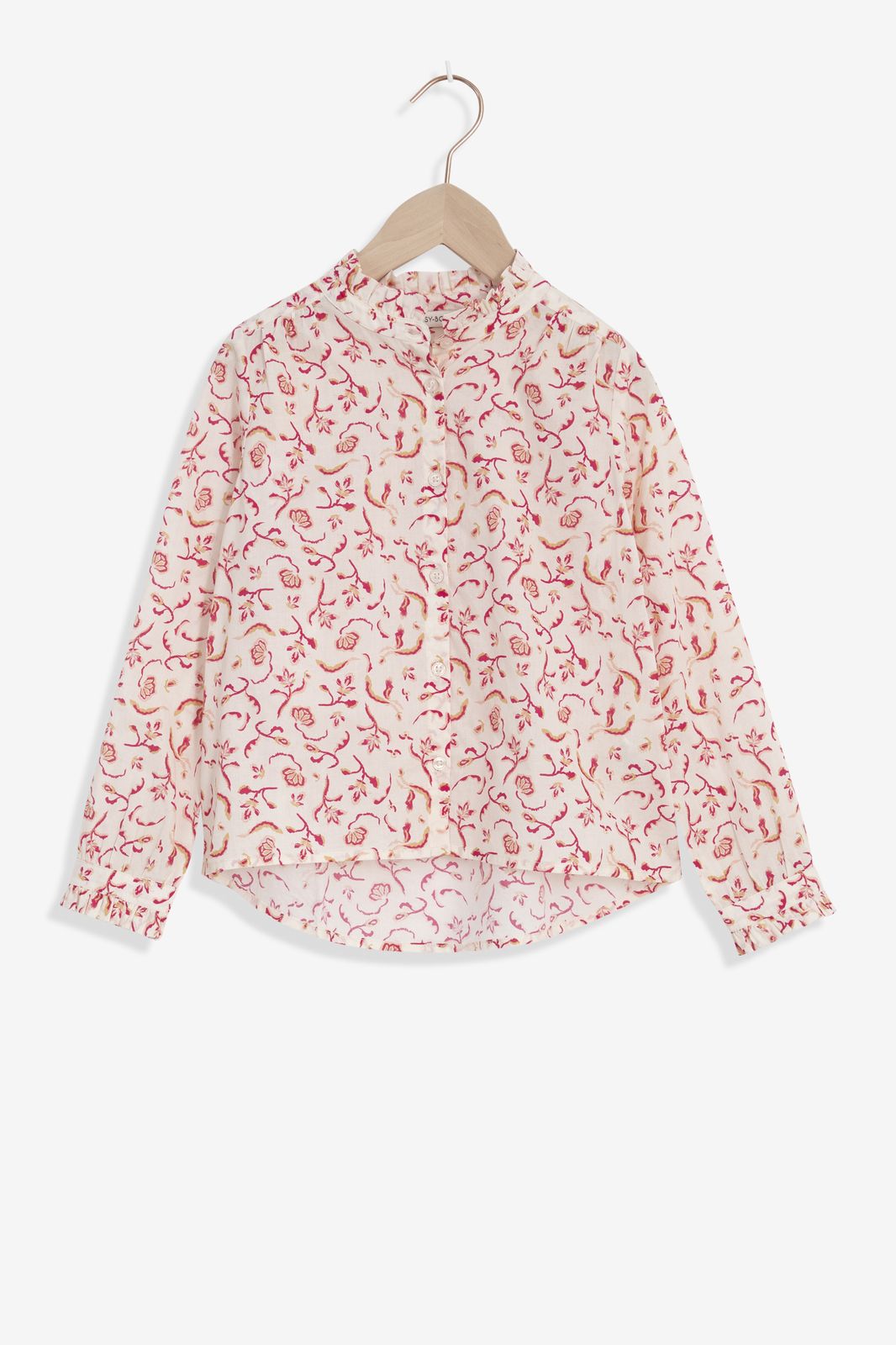 Witte blouse met rode bloemenprint - Kids | Sissy-Boy