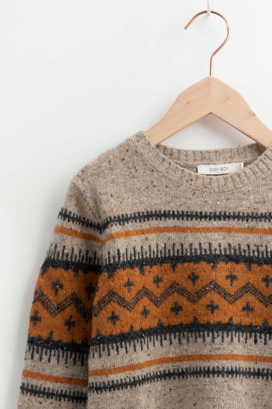 Pull Jacquard En Laine Shetland Hartford - Taille 12 Ans, Gris - Très Bon état