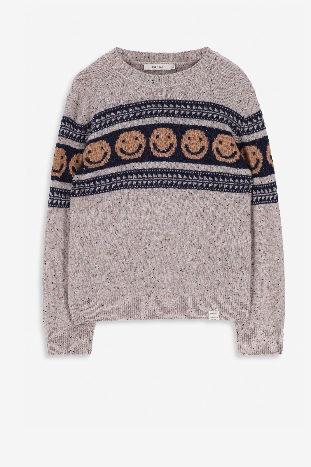 Pull en maille avec illustration - beige