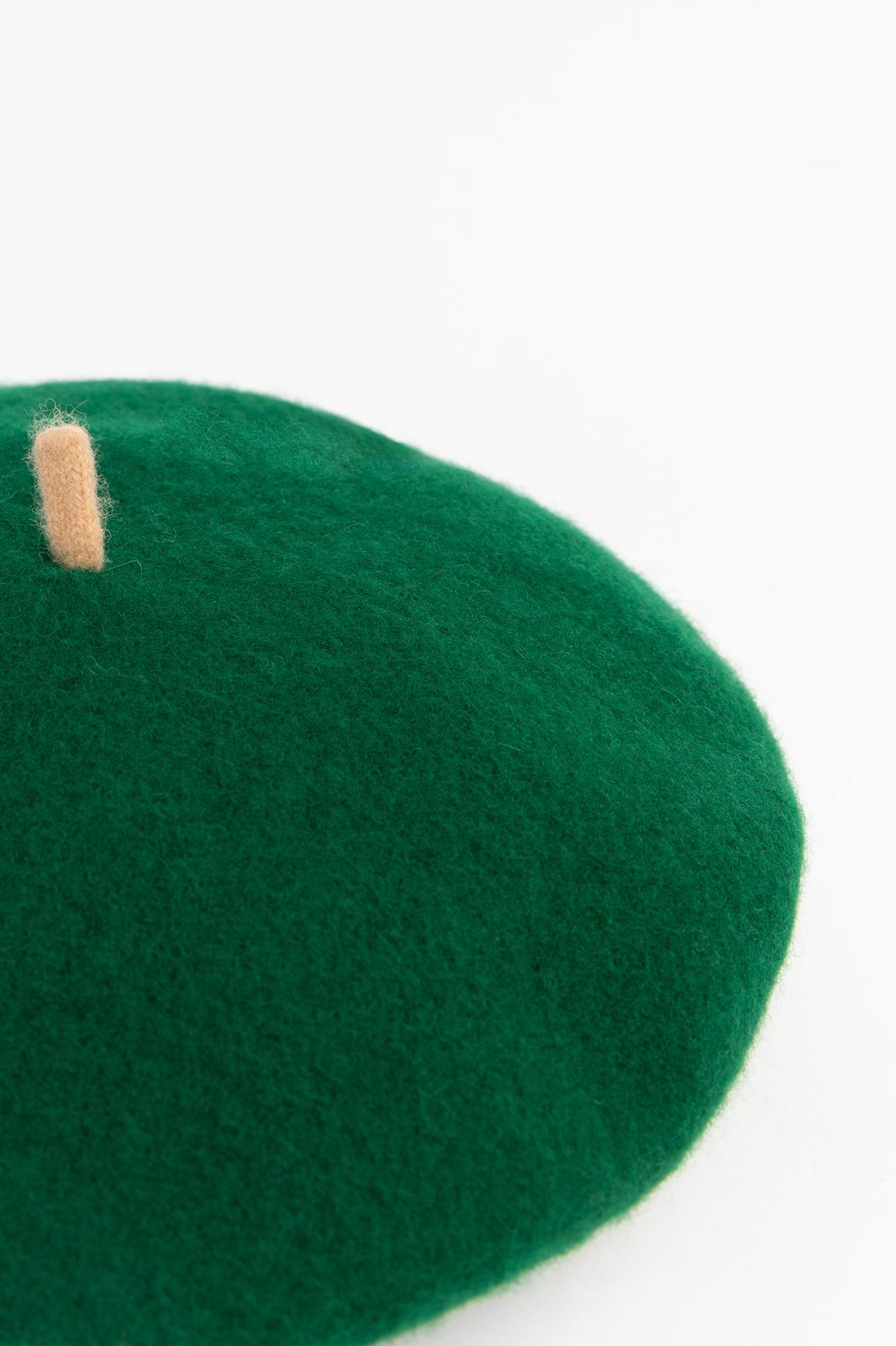 Béret avec bord contrastant - vert foncé