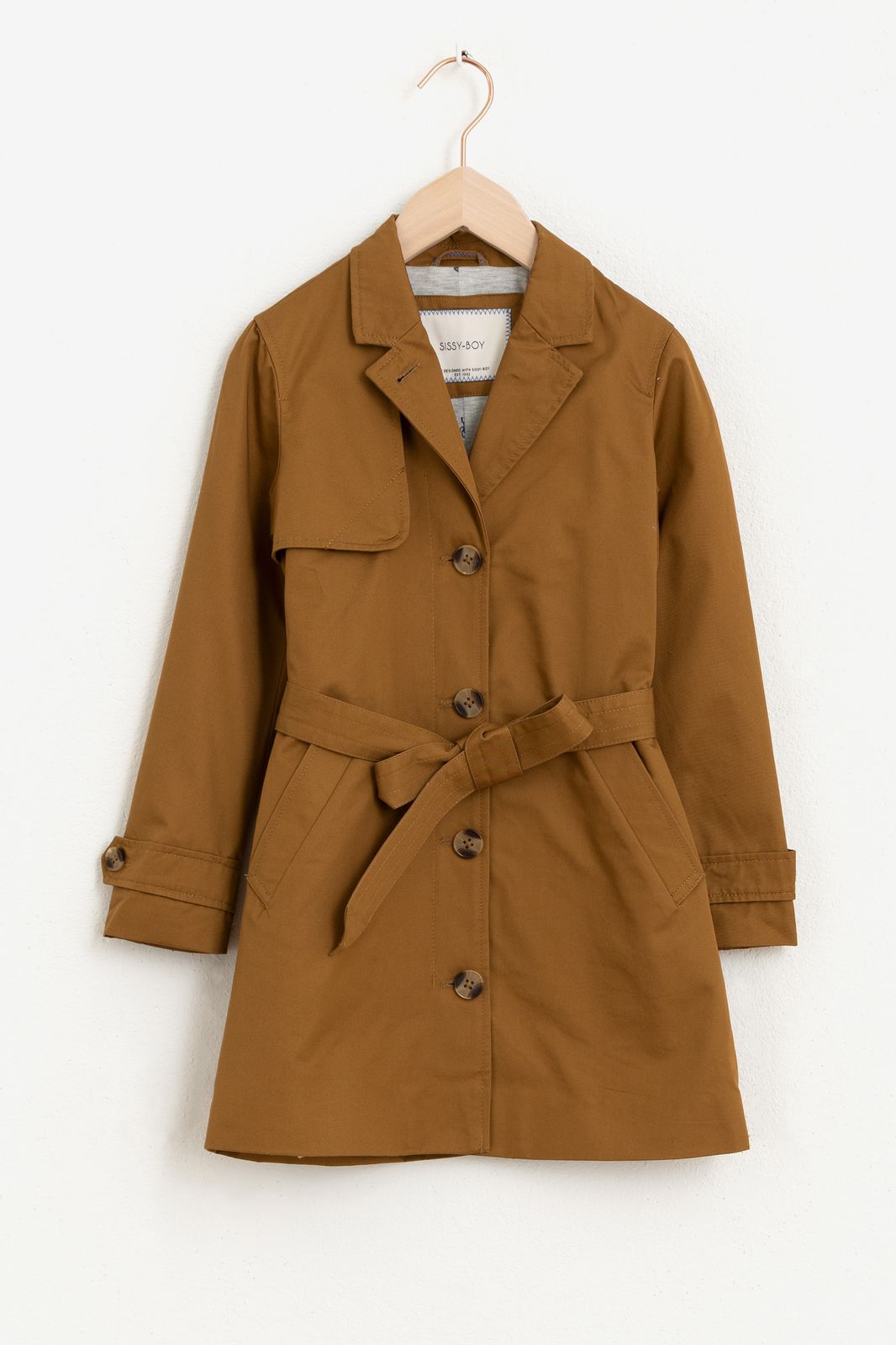 Trench-coat avec doublure en jersey - marron