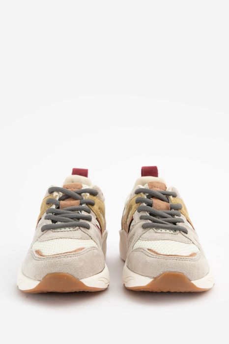 Sneaker mit gelben Details - beige