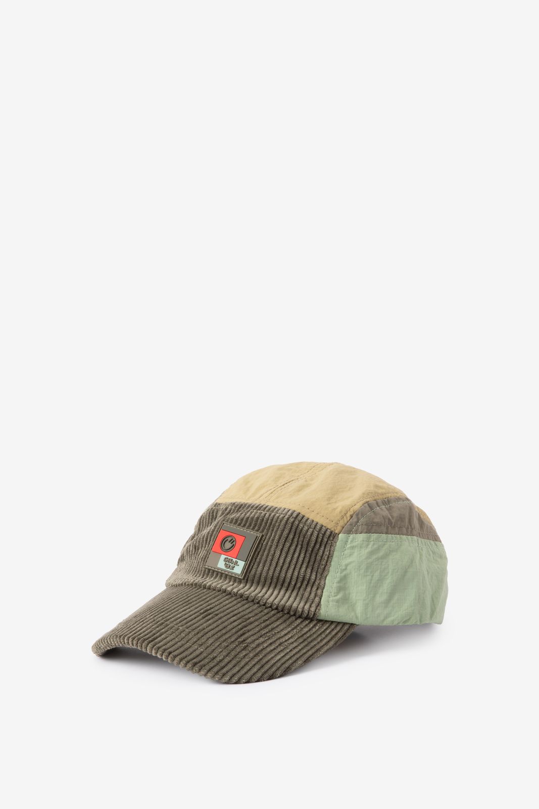 Casquette color block avec écusson - vert foncé