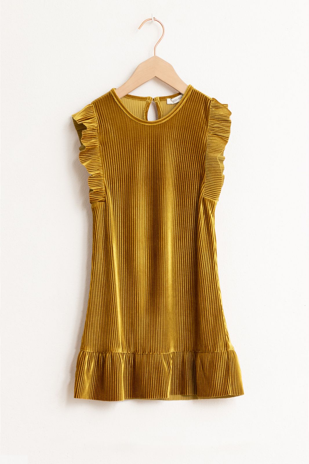 Plissee-Kleid aus Samt - gold