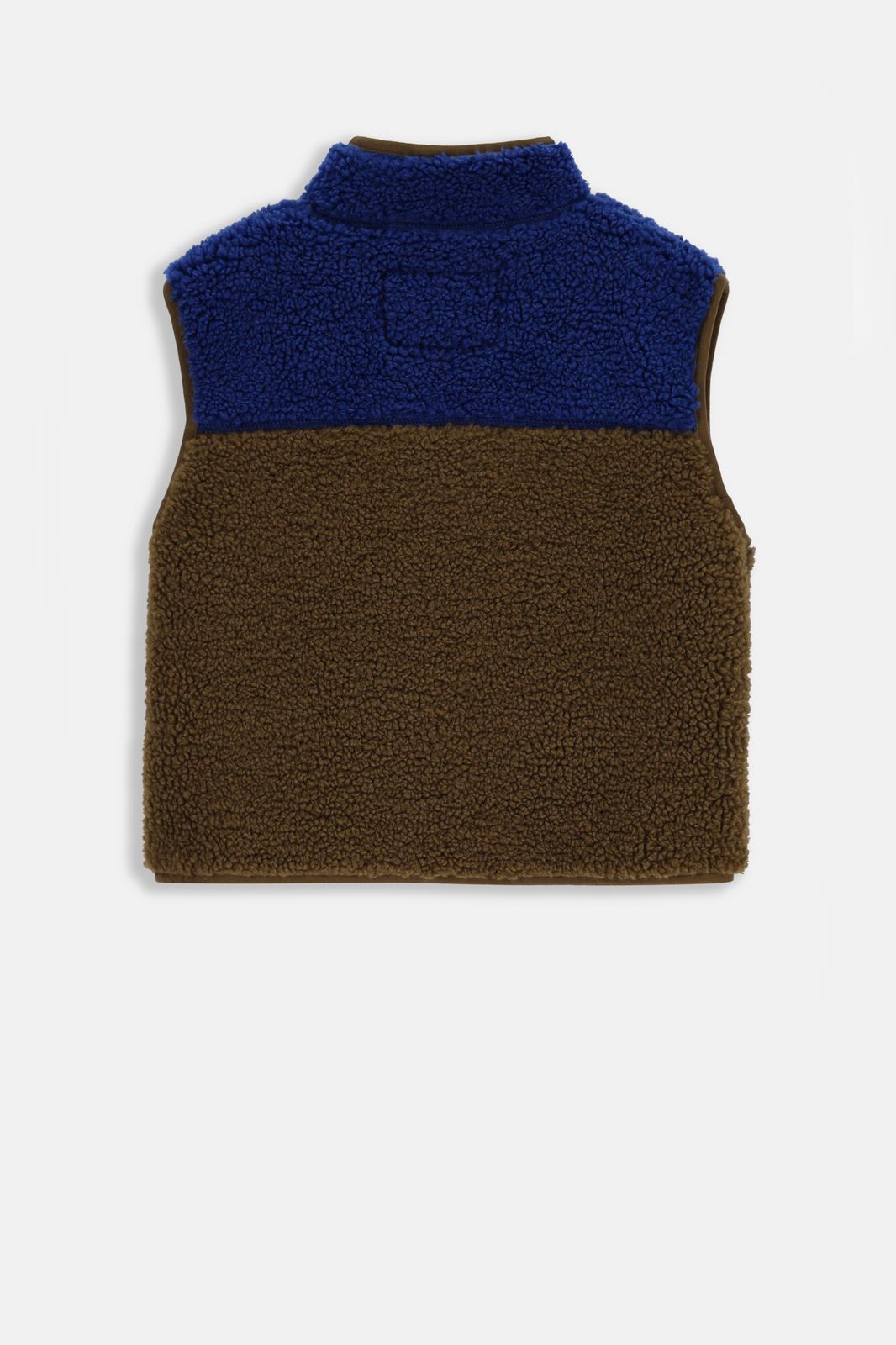 Gilet sans manches duveteux color block