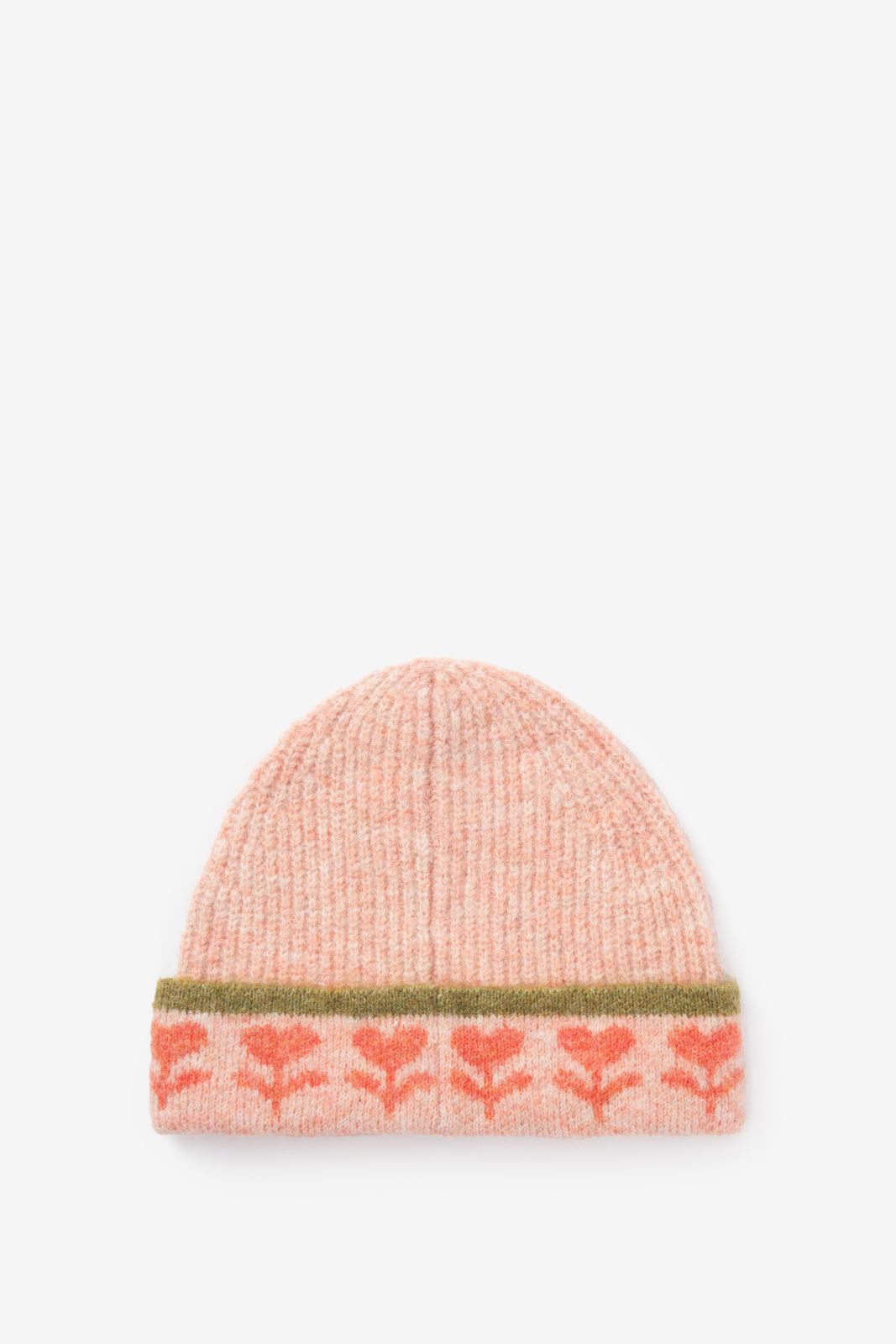 Bonnet avec cœurs - rose clair