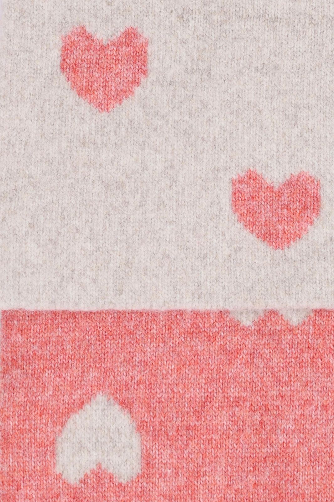Strickschal mit Herzmuster - rot