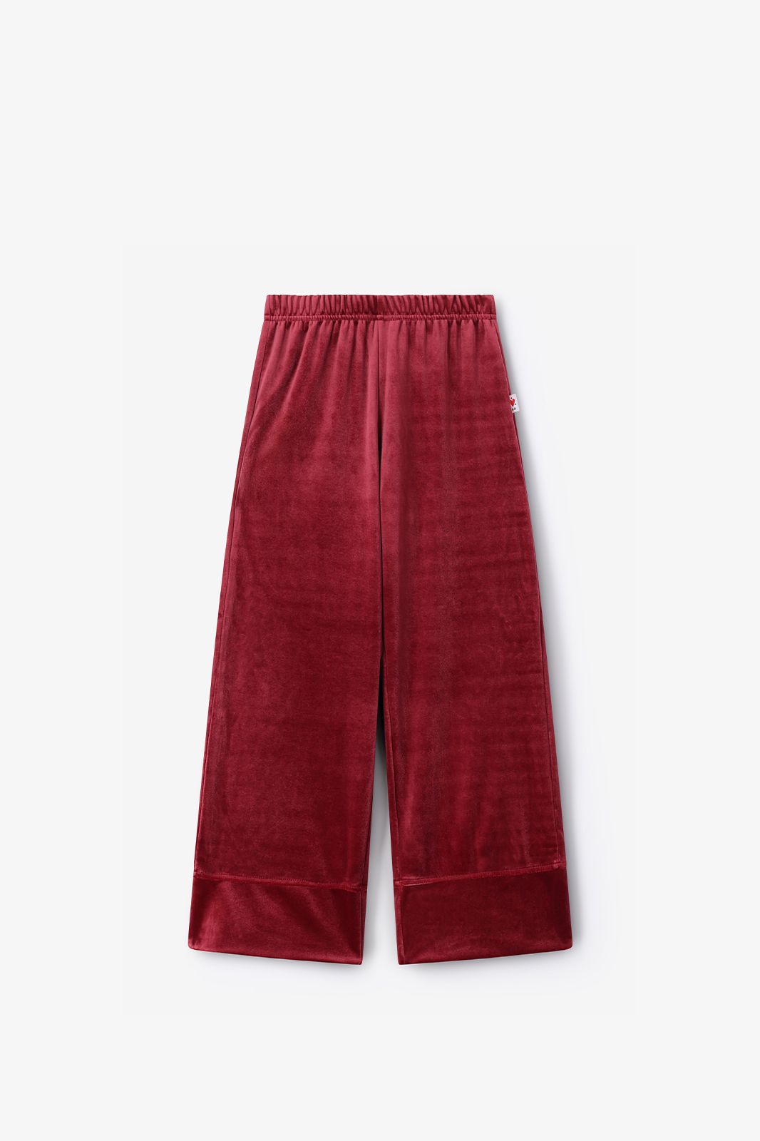 Legging jambes larges en velours - rouge