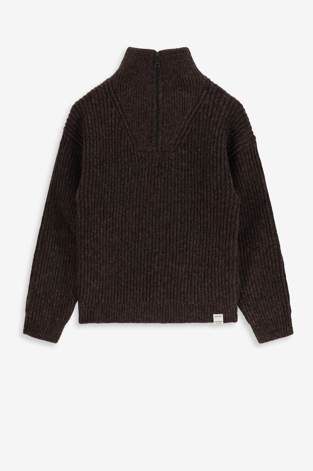 Pull en maille avec fermeture éclair - vert foncé