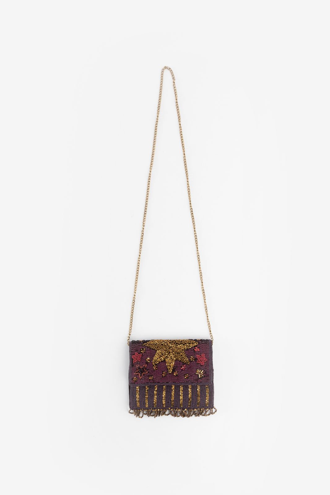 Sac en velours avec perles - violet