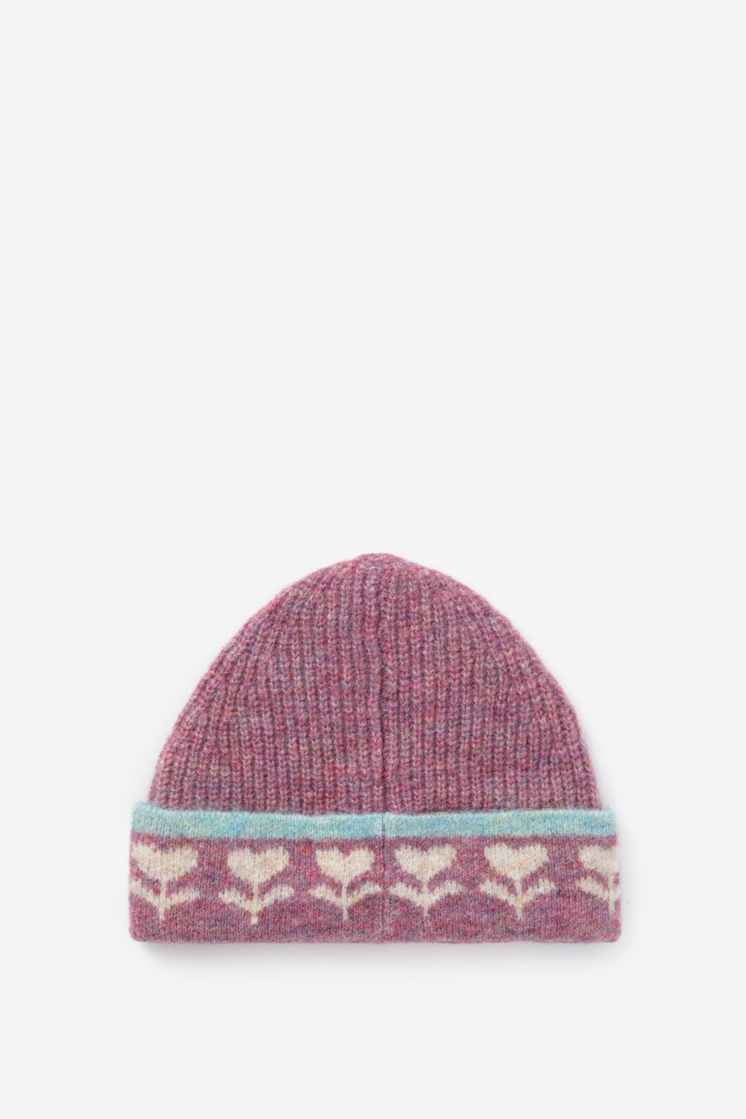 Bonnet avec cœurs - violet