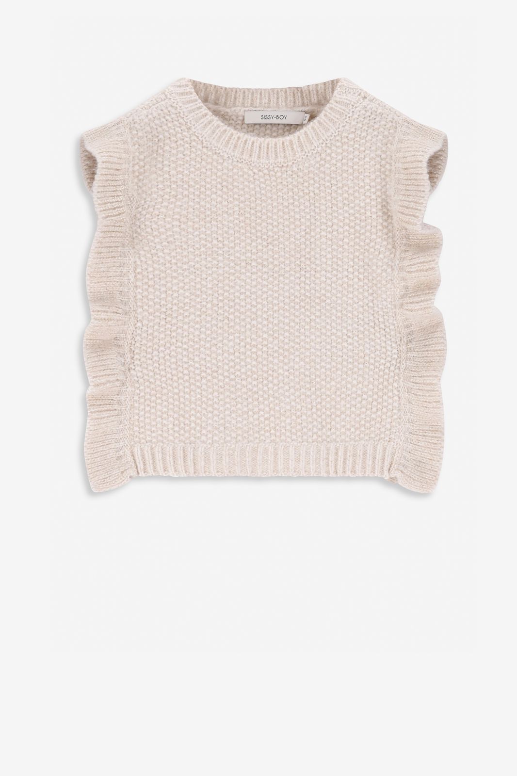 Strickpullunder mit Volants - weiß