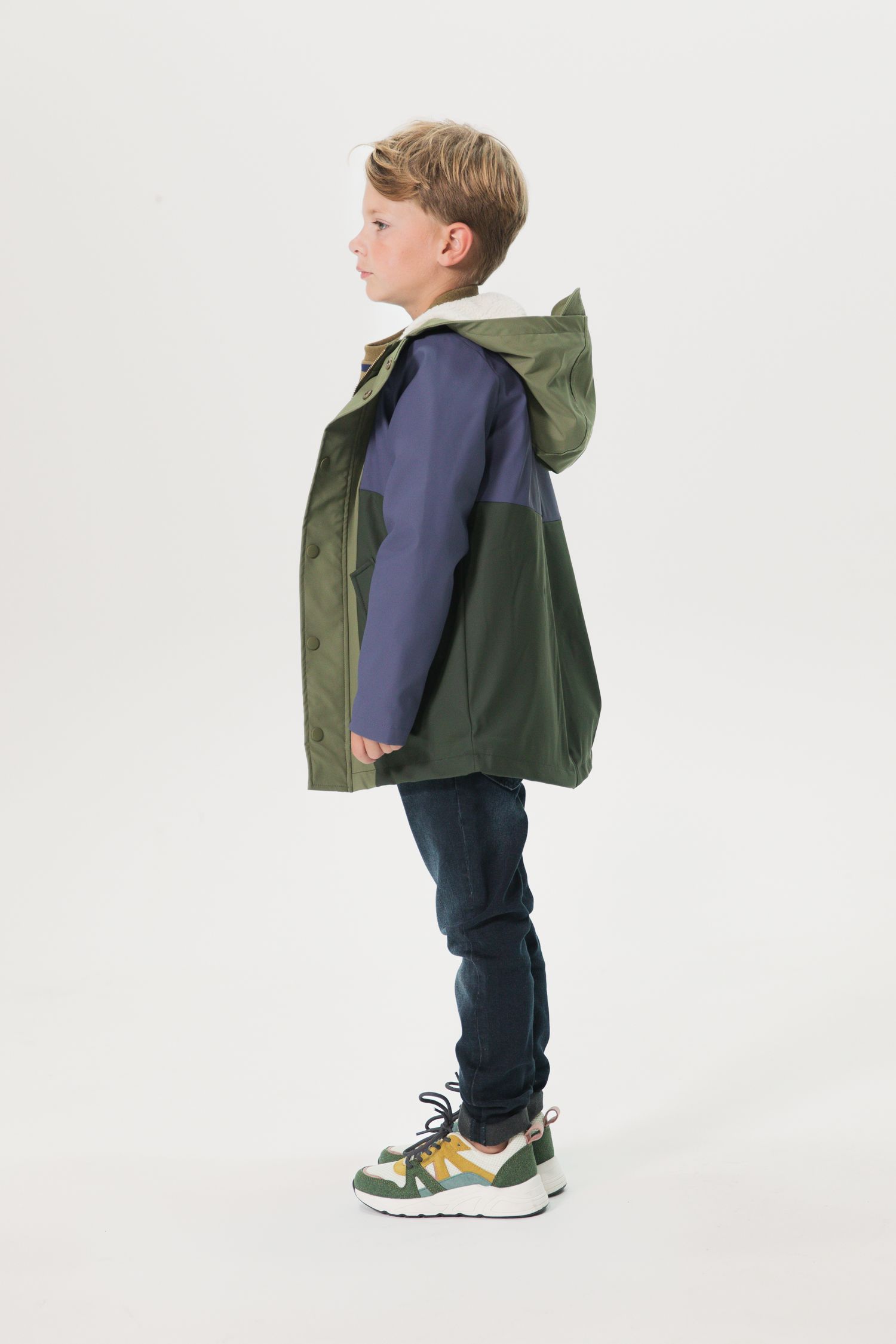 Colorblock regenjas met teddy voering Kids Sissy Boy