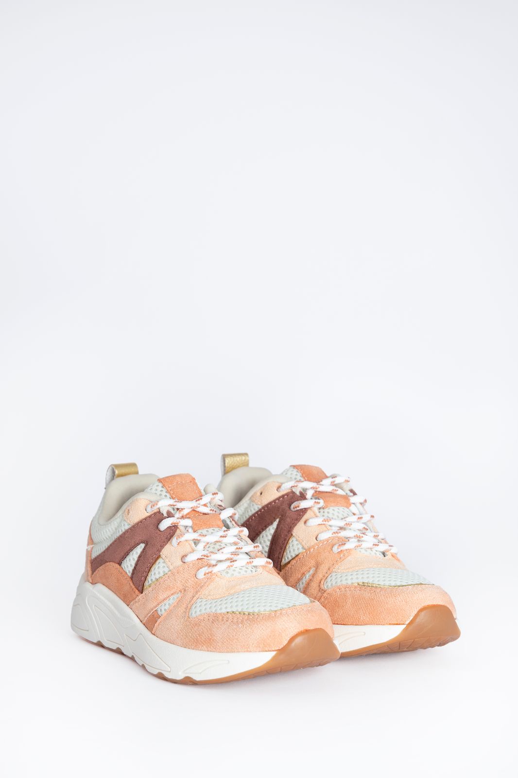 Sneaker mit lila Details - orange