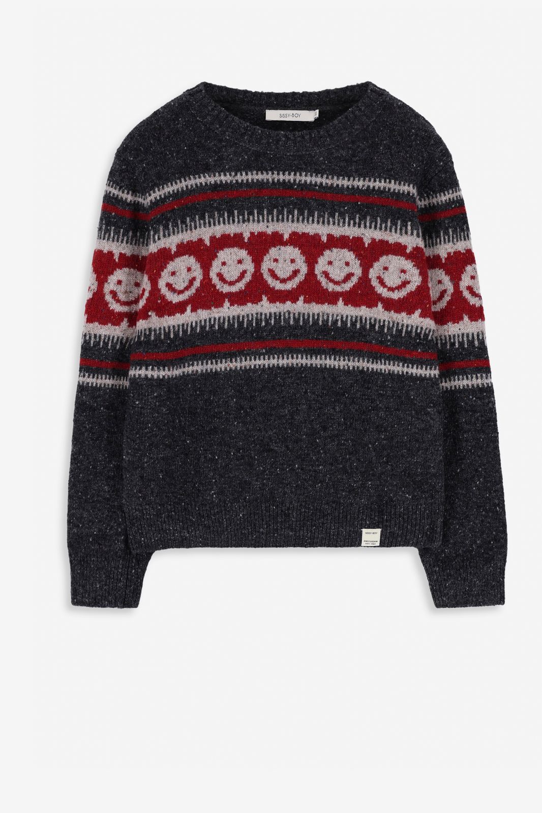 Strickpullover mit Artwork - dunkelgrau