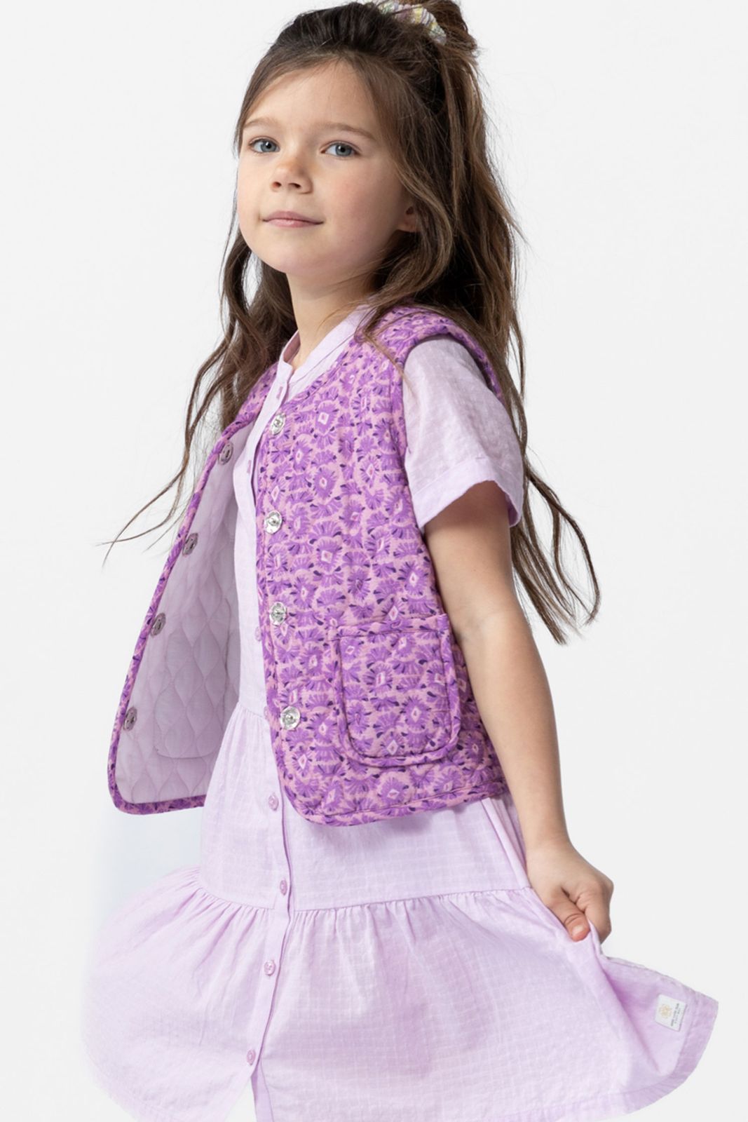 Robe Wickelrock Noa Noa Taille L - Laine Imprimé Fleurs Lilas, Occasion Très Bon État